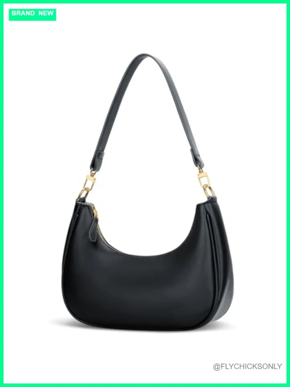 Faux Leather Small Shoulder Bag Mini Hobo Handbag Detachable Chain